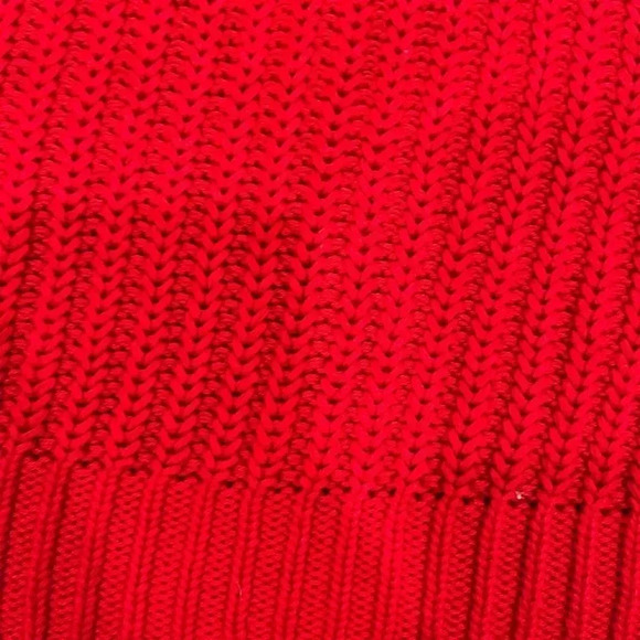 [2X]Lauren Ralph Lauren Red V-neck cotton PullOver Cable Knit sweater - Picture 2 of 7